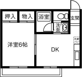 高蔵寺マンション(1DK/1階)の間取り写真