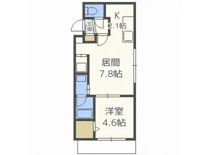 ラヴィ菊水(1LDK/1階)の間取り写真