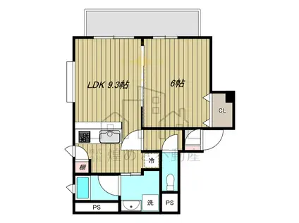 アッソラーレ中央町(1LDK/3階)の間取り写真