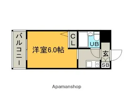 メゾンドプレジール(ワンルーム/3階)の間取り写真