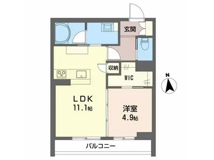 ベレオ長町南(1LDK/3階)の間取り写真