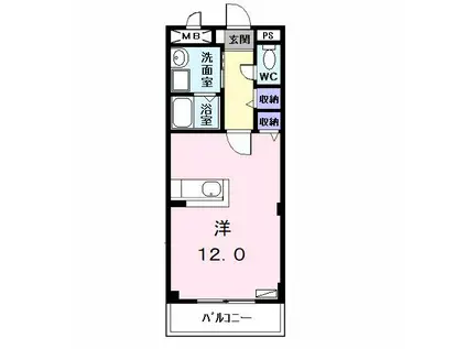 ストリーム並木(ワンルーム/2階)の間取り写真