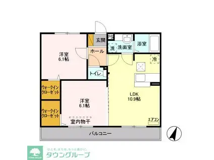 サングリア(2LDK/1階)の間取り写真