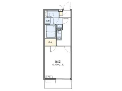 レオネクストルナルミエール越谷(1K/2階)の間取り写真