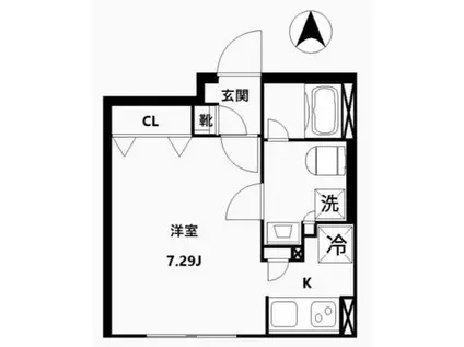 CREAL高田馬場II(ワンルーム/4階)の間取り写真