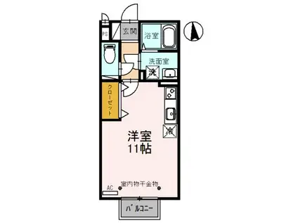 すまいる おおまち(ワンルーム/2階)の間取り写真