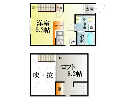 プリマ十五番館(ワンルーム/1階)の間取り写真