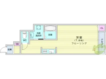 ランドスケープ1(1K/1階)の間取り写真