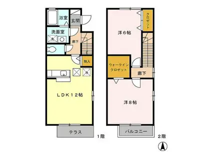 メゾンドGEN(2LDK/1階)の間取り写真