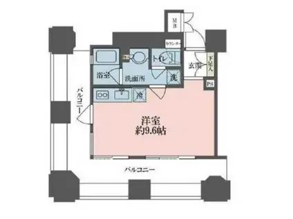 ルネ新宿御苑タワー(ワンルーム/5階)の間取り写真