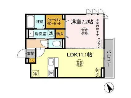 フレシール(1LDK/2階)の間取り写真