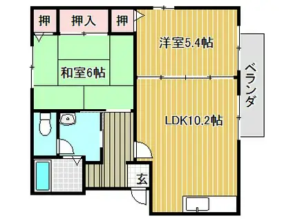 シャーメゾンピュアズ(2LDK/2階)の間取り写真