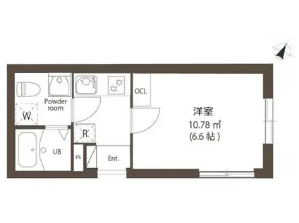 ドムス・スタイル目黒・不動前(1K/3階)の間取り写真