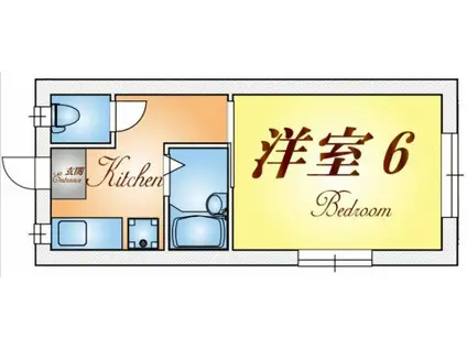 白雲ハイツ(1K/1階)の間取り写真