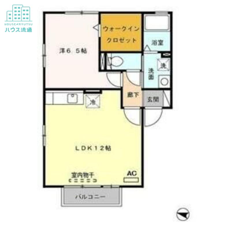 ウィルモア植松B(1LDK/2階)の間取り写真