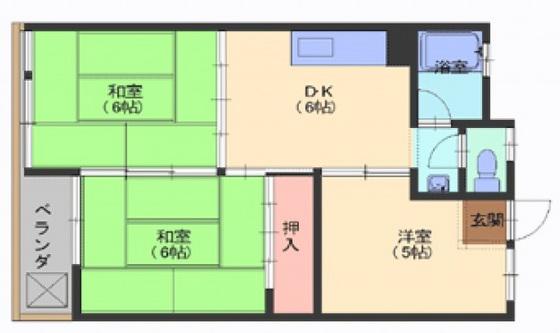 中央五丁目ビル(3DK/3階)の間取り写真