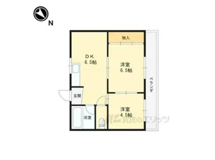 メーゾン・ヴィオレット(2DK/2階)の間取り写真