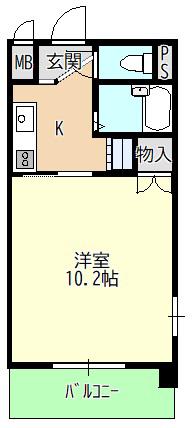 メルヴェーユ小幡I(1K/5階)の間取り写真