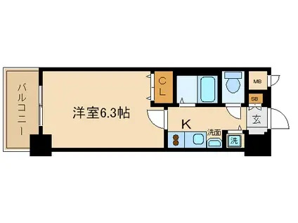 プレサンス京都四条堀川(1K/7階)の間取り写真