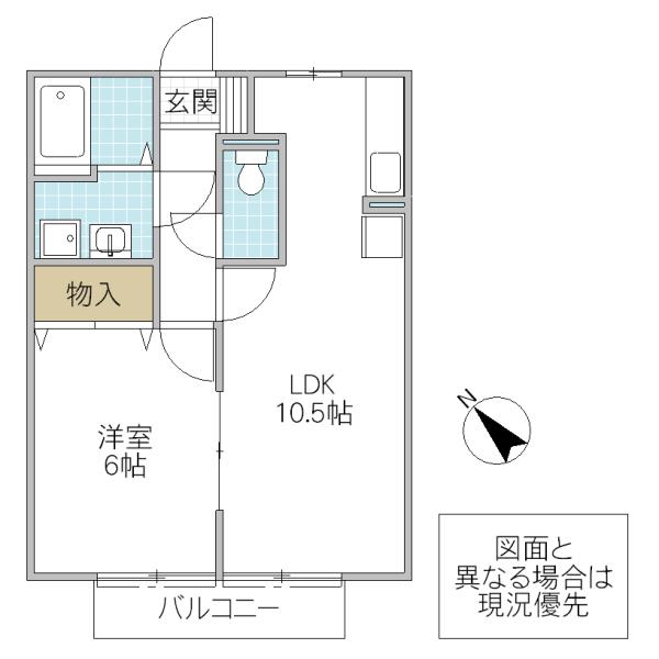 ガーデンシティ(1LDK/1階)の間取り写真