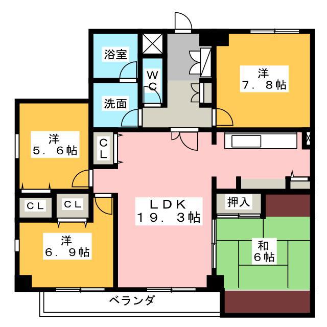 グランフォルム(4LDK/3階)の間取り写真