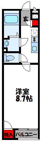 クレイノルーチェ 篠栗(1K/1階)の間取り写真