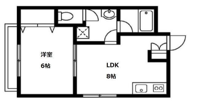 シュノンソー(1LDK/2階)の間取り写真