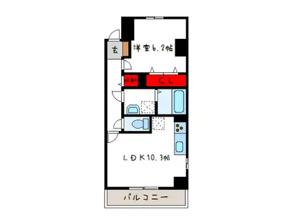 グレイスコート(1LDK/1階)の間取り写真