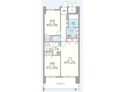 ラフィーネレジデンス(2LDK/8階)の間取り写真