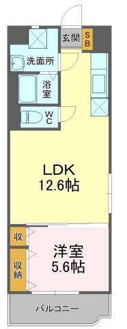 メゾン・ドゥ・クレール(1LDK/2階)の間取り写真