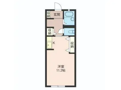 ドルフ湘南II(ワンルーム/1階)の間取り写真