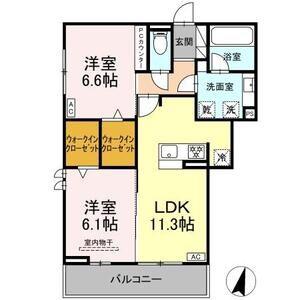 CELESTIA(2LDK/3階)の間取り写真