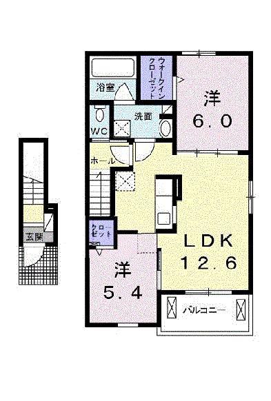 メゾン ブローテ(2LDK/2階)の間取り写真