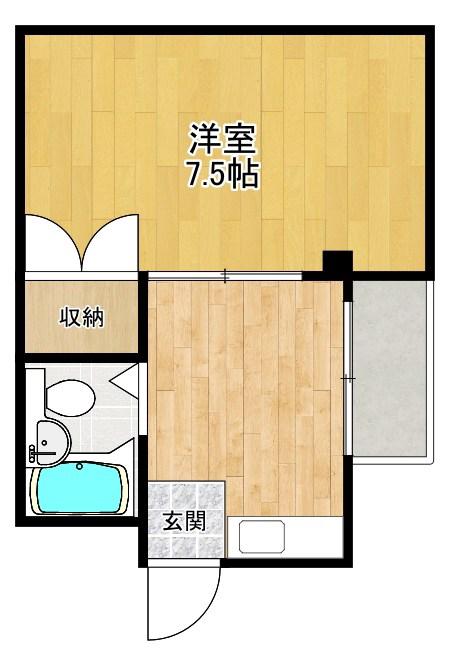 マルエスマンション(1K/4階)の間取り写真