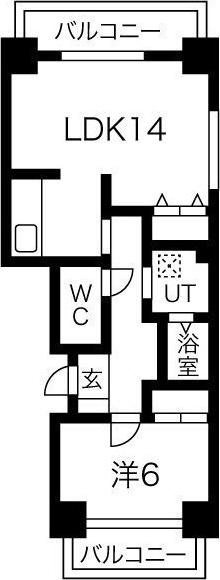 メゾンI(1LDK/5階)の間取り写真