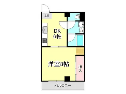 にっせんれん21(1DK/1階)の間取り写真