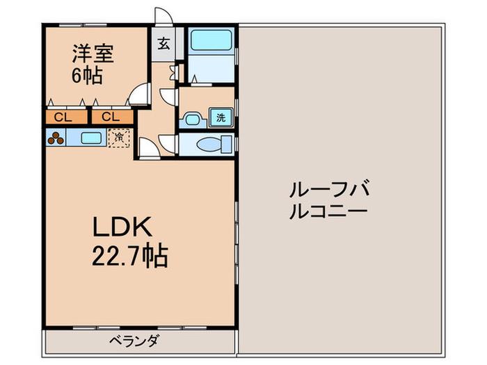 本多ハイツ長門石(1LDK/11階)の間取り写真