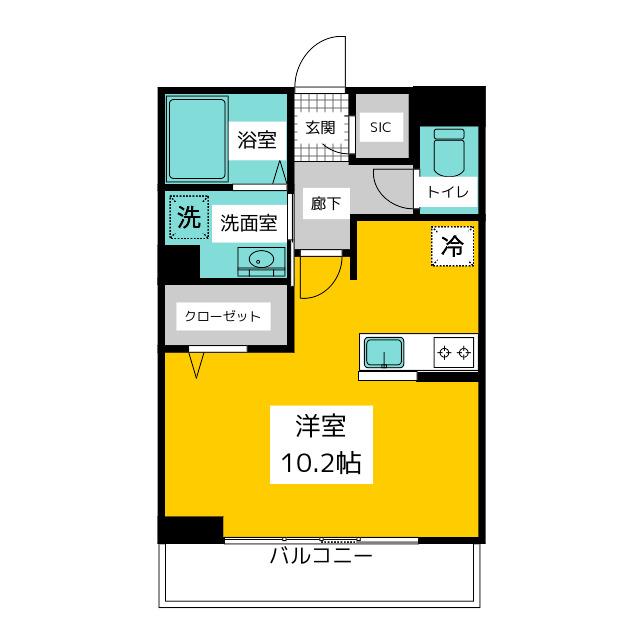 VOLPE(ワンルーム/1階)の間取り写真