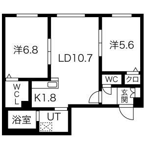 コローレN3E6(2LDK/4階)の間取り写真