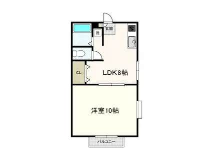 ハイツMS(1LDK/2階)の間取り写真