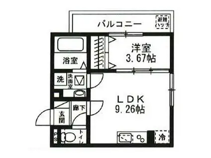 CAPITAL COURT (1LDK/1階)の間取り写真