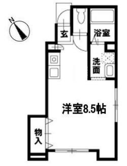 セノーテ(ワンルーム/1階)の間取り写真