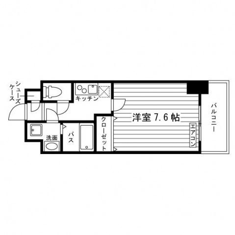 グレイスK博多(1K/5階)の間取り写真