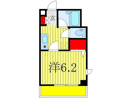 GMウエストハイツ(1K/5階)の間取り写真