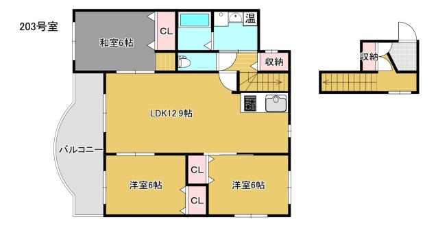 ガーデン津島II(3LDK/2階)の間取り写真