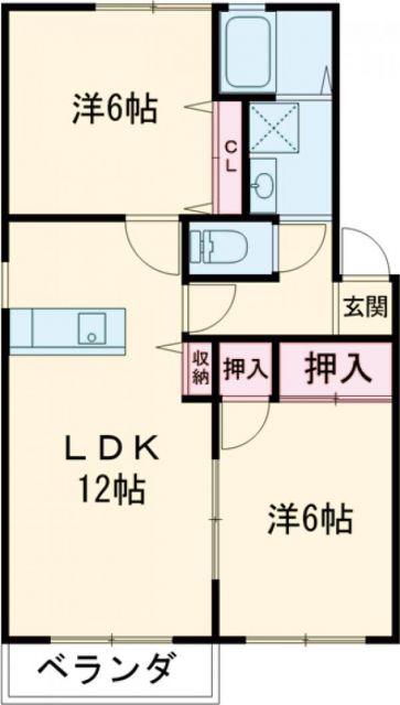 フォーレスフラッツA(2LDK/1階)の間取り写真