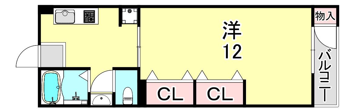 エスペランスモンド(1K/2階)の間取り写真