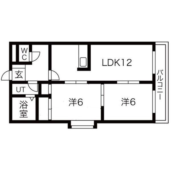 山田コーポ(2LDK/2階)の間取り写真
