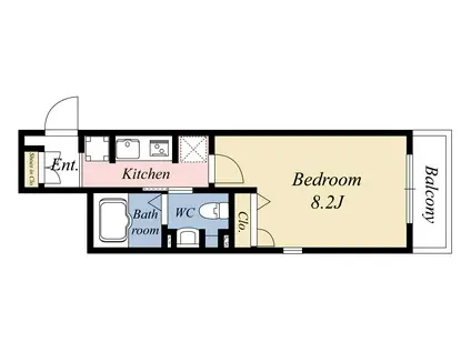 ベルナハイム(1K/2階)の間取り写真