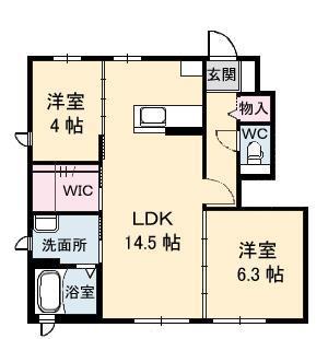 グランドメゾン石岡(2LDK/1階)の間取り写真